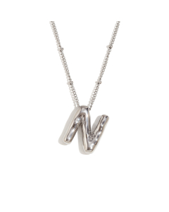 Wholesale Necklace Cute Plated 18K Gold Party Balloon Letter Pendant Stainless Steel Necklace Female-Steel Color-N