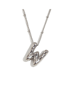 Wholesale Necklace Cute Plated 18K Gold Party Balloon Letter Pendant Stainless Steel Necklace Female-Steel Color-W