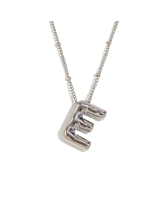 Wholesale Necklace Cute Plated 18K Gold Party Balloon Letter Pendant Stainless Steel Necklace Female-Steel Color-E