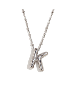 Wholesale Necklace Cute Plated 18K Gold Party Balloon Letter Pendant Stainless Steel Necklace Female-Steel Color-K