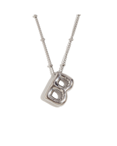 Wholesale Necklace Cute Plated 18K Gold Party Balloon Letter Pendant Stainless Steel Necklace Female-Steel Color-B