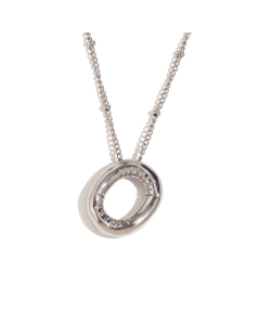 Wholesale Necklace Cute Plated 18K Gold Party Balloon Letter Pendant Stainless Steel Necklace Female-Steel Color-O