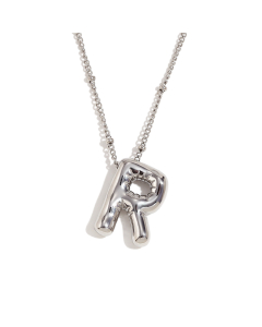 Wholesale Necklace Cute Plated 18K Gold Party Balloon Letter Pendant Stainless Steel Necklace Female-Steel Color-R