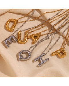 Wholesale Necklace Cute Plated 18K Gold Party Balloon Letter Pendant Stainless Steel Necklace Female