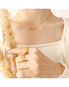 Cute Simple Slip Star Titanium Steel Necklace CA7810177