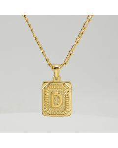 D Hip Hop Style Initial Letter With Curby Chain Necklace CA7810225