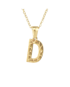 D Stainless Steel Necklace With Initial Letter Harsh lines Pendant CA7810212
