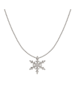 Delicate Micro-diamond Snowflake Craft Sweater Chain Long Chain Stainless Steel Necklace