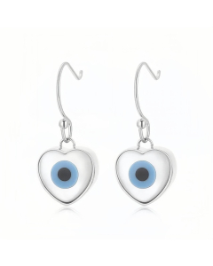 Devil'S Eye Heart Shape Titanium Steel Earrings Steel Plated CA08811338