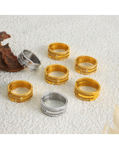 Wholesale Stainless Steel Ring Diamond-encrusted Ring