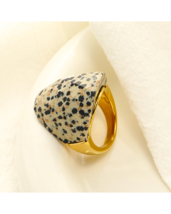 Wholesale Stainless Steel Ring Diamond Cut Surface Gem Ring