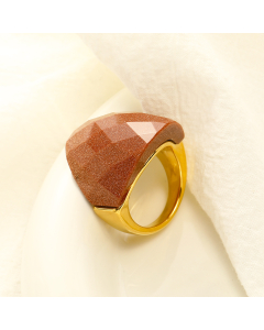 Wholesale Stainless Steel Ring Diamond Cut Surface Gem Ring