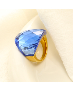 Wholesale Stainless Steel Ring Diamond Cut Surface Gem Ring
