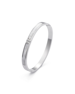 Steel Color Diamond Shell Inlaid Non-fading Stainless Steel Bangle