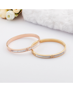 Wholesale Stainless Steel Bangle Diamond Shell Inlaid Bracelet