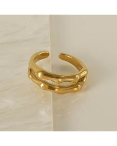 Wholesale INS Style Ring Double Bamboo Stainless Steel Ring