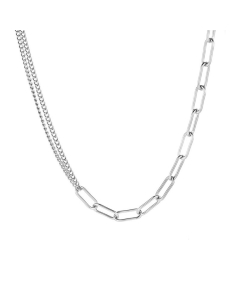 Double Chain Splicing Titanium Steel Necklace