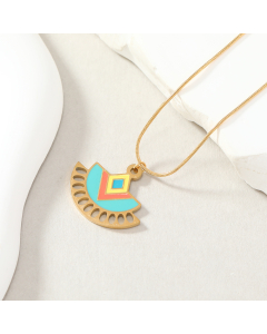 Lovely Drip Oil Candy Color Butterfly Flower Heart Swan Pendant Necklace Stainless Steel Necklace 