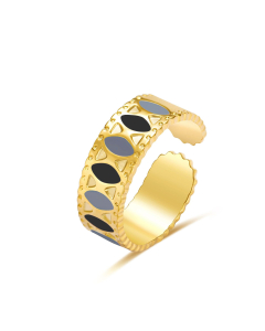 French Retro Non-fading Drip Oil Opening Titanium Steel Ring