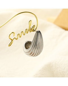 Wholesale Stainless Steel Jewelry Set Drip Oil Thread Geometric Earring And Ring-Steel Color-Earrings-01