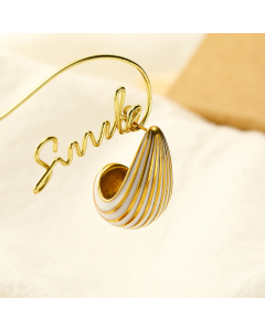 Wholesale Stainless Steel Jewelry Set Drip Oil Thread Geometric Earring And Ring-Gold Color-Earrings-01