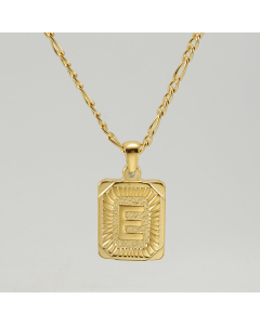E Hip Hop Style Initial Letter With Curby Chain Necklace CA7810225