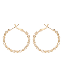 Twisted Wreath Style Gold Plated Stud Earring EC690904