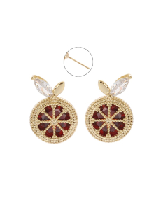 Red Rhinestone Stud Earrings EC690918