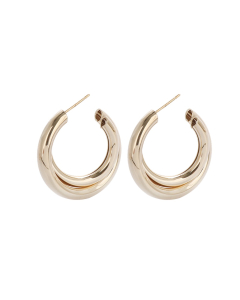 Open Double Hoop Stud Earrings EC690927