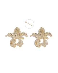 Gold Flower Stud Earrings EC690937
