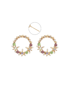 Flower Wreath Stud Earrings EC690939