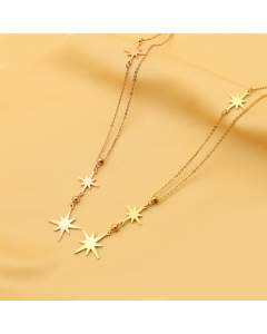 Wholesale Stainless Steel Necklace Femalel Fashion Minimalism Eight-Pointed Star Gold Plated Necklace