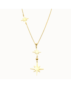 Gold Color Eight-Pointed Star Gold Plated Stainless Steel Necklace