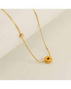 English Letter O Pendant Necklace Stainless Steel Diamond Clavicle Chain 