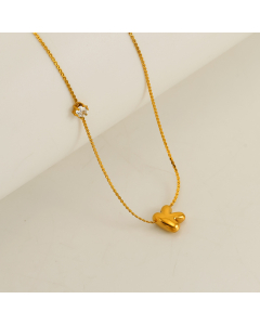 English Letter K Pendant Necklace Stainless Steel Diamond Clavicle Chain 
