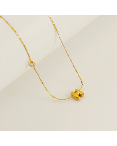 English Letter H Pendant Necklace Stainless Steel Diamond Clavicle Chain 