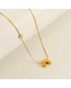English Letter M Pendant Necklace Stainless Steel Diamond Clavicle Chain 