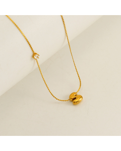 English Letter S Pendant Necklace Stainless Steel Diamond Clavicle Chain 
