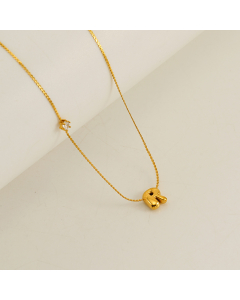 English Letter R Pendant Necklace Stainless Steel Diamond Clavicle Chain 
