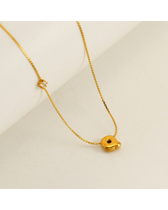 English Letter Q Pendant Necklace Stainless Steel Diamond Clavicle Chain 