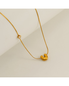 English Letter U Pendant Necklace Stainless Steel Diamond Clavicle Chain 