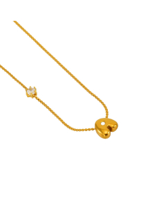 English Letter A Pendant Necklace Stainless Steel Diamond Clavicle Chain 