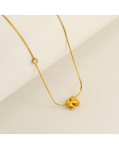 English Letter N Pendant Necklace Stainless Steel Diamond Clavicle Chain 