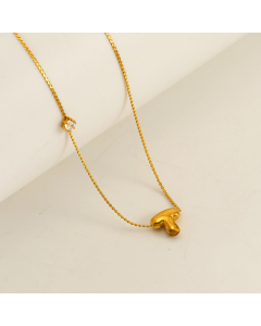 English Letter T Pendant Necklace Stainless Steel Diamond Clavicle Chain 