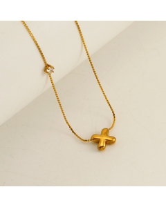 English Letter X Pendant Necklace Stainless Steel Diamond Clavicle Chain 