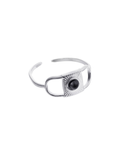 Wholesale Stainless Steel Fashion English Letters Drip Oil Geometric Hollow Out Texture Stainless Steel Ring