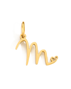 English Love Letter M Stainless Steel Bracelet Necklace Accessories Stainless Steel Pendant 