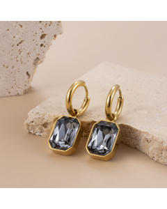 Wholesale Light Luxury Exaggerated Square Earrings Stainless Steel Ins Smooth Earrings