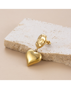 Light Luxury Exaggerated Heart Earrings Stainless Steel Ins Smooth Earrings