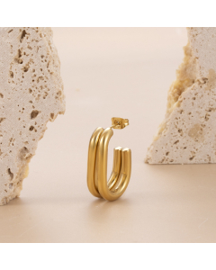 Exaggerated C-Shaped  Earrings Stainless Steel Ins Smooth Earrings Wholesale